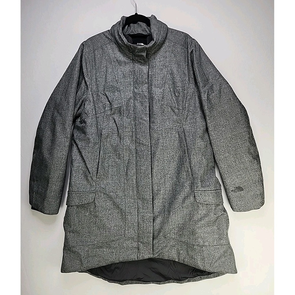 The‎ North Face Women's XL Insulated Parka Jacket Gray Herringbone